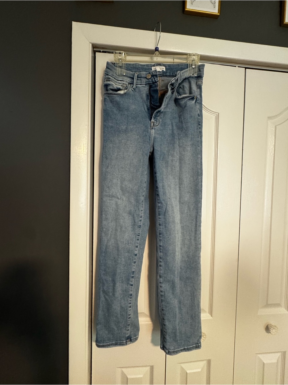 Good American Light Blue Straight-Leg Jeans